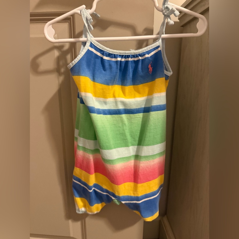 Stylish Baby Girls Striped Cotton Jersey Romper. 3 months.